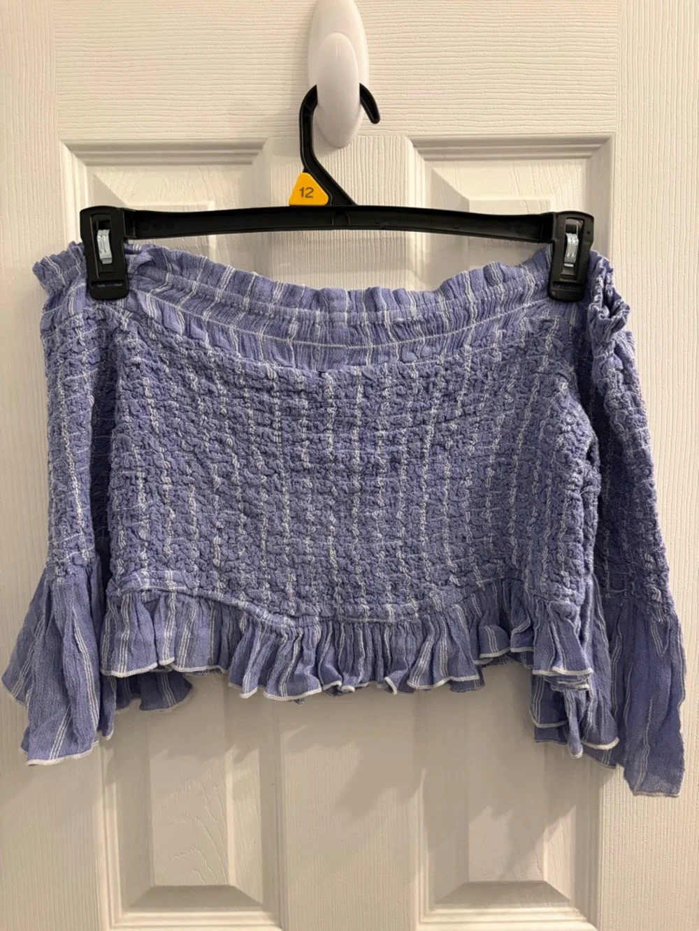 Free People Smocked Off-Shoulder Crop Top - Picture 7 of 10